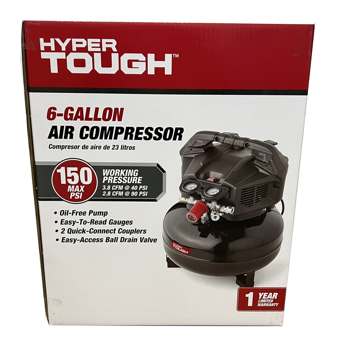 Black 150 PSI Oil-Free Pancake Air Compressor 6 Gal