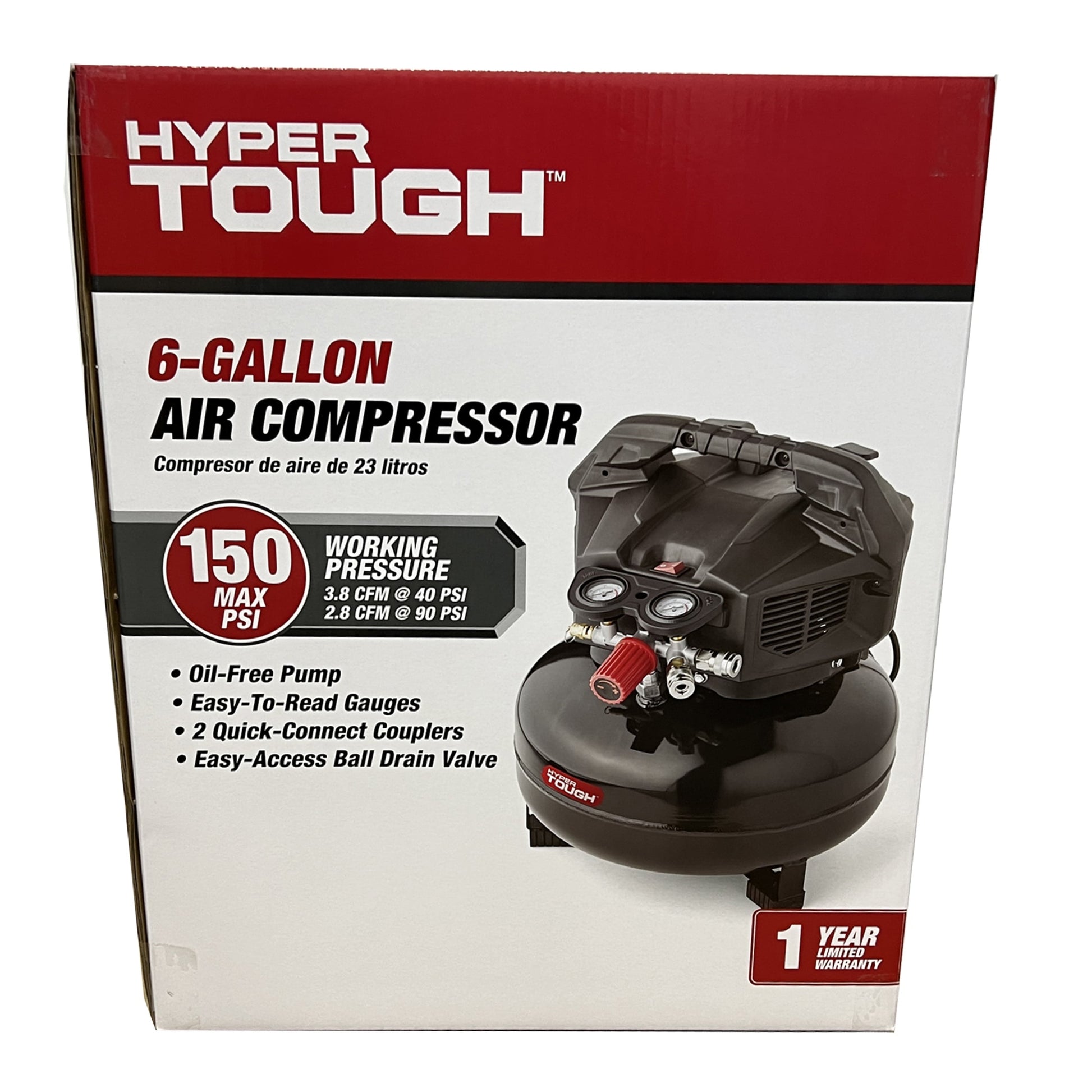 Black 150 PSI Oil-Free Pancake Air Compressor 6 Gal