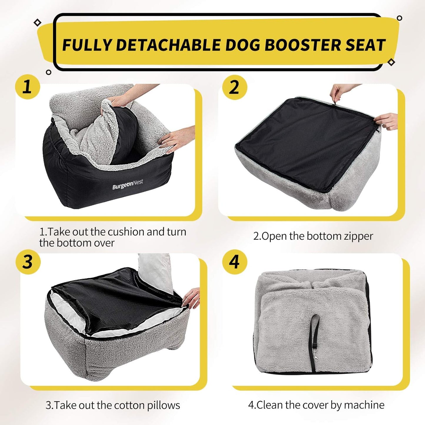 Dog Car Seat for Small Dogs & Cats under 25 Lbs,Black
