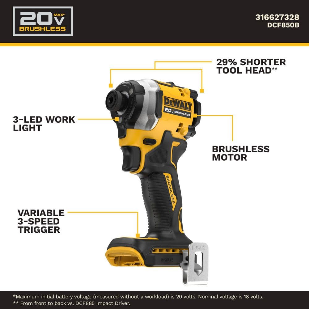 ATOMIC 20V MAX Cordless Brushless Compact 1/4 In. Impact Driver (Tool Only)