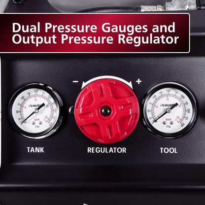 4.5 Gal. 175 PSI Portable Electric Oil-Free Quiet Twin Stack Jobsite Air Compressor W/Rubber Wheels and 2-Quick Couplers
