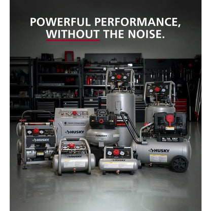 4.5 Gal. 175 PSI Portable Electric Oil-Free Quiet Twin Stack Jobsite Air Compressor W/Rubber Wheels and 2-Quick Couplers