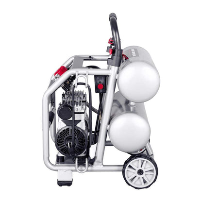 4.5 Gal. 175 PSI Portable Electric Oil-Free Quiet Twin Stack Jobsite Air Compressor W/Rubber Wheels and 2-Quick Couplers